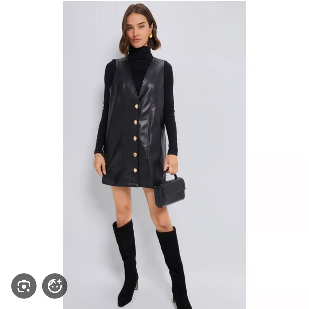 NWT Hyacinth House Pinafore Faux Leather Dress